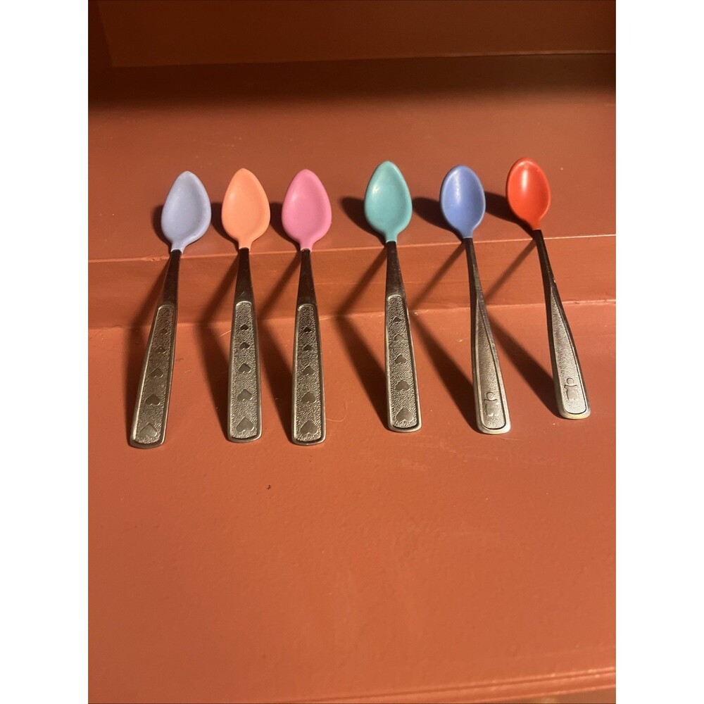 Vtg Munchkin Baby Infant Multicolor Spoons Stainless The First Years lot of 6